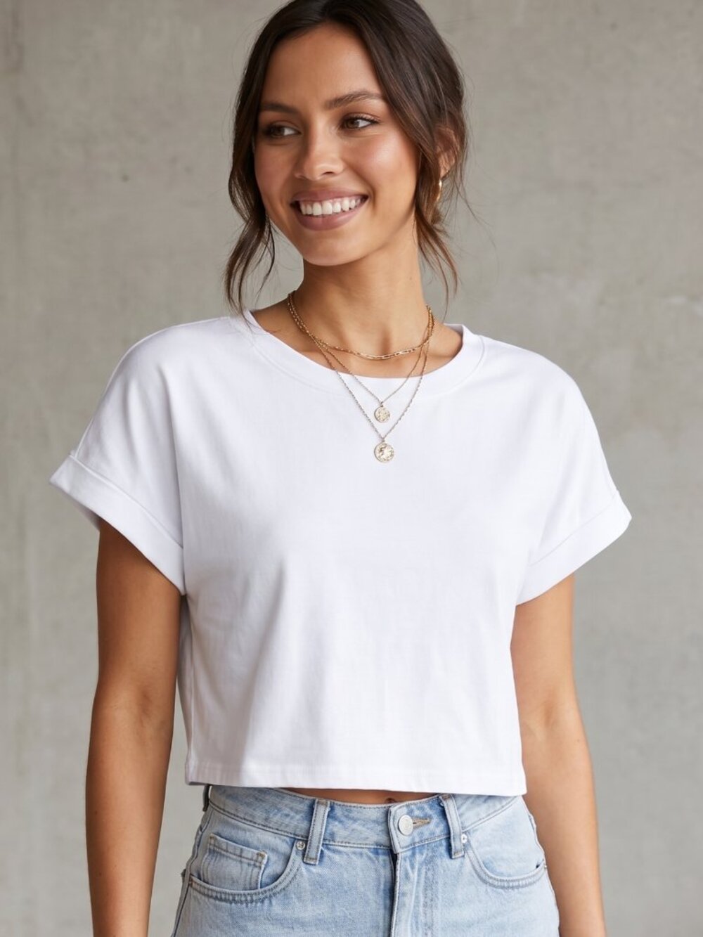 NWT | LILYCOCO White Criss-Cross Overlap Short Sleeve Crop Top Large